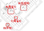 무동력 흡출기 및 태양광 설치 설치 위치 확인-3 (옥탑1층 위생배관 평면도)