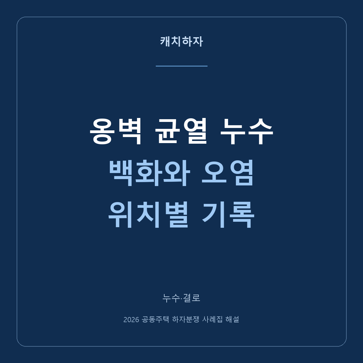 옹벽에 금이 가고 물이 흘러요. 경계 옹벽과 주차장 램프 사례